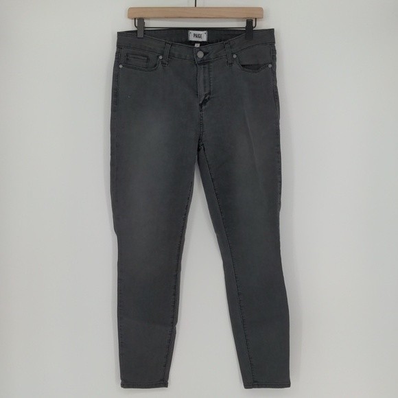 Paige Verdugo Ankle Grey High Rise Skinny Jean Size 32 - Picture 1 of 15